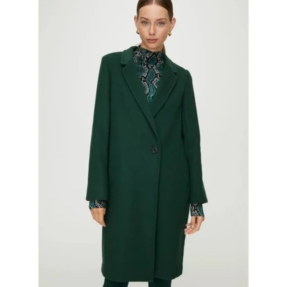 Aritzia BABATON Stedman Coat, Wool, Scarab Green, L